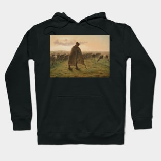 Shepherd Guarding His Flock by Jean-Francois Millet Hoodie